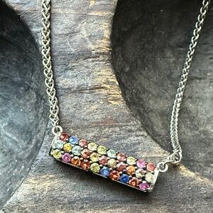 Effy Multicolor Sapphire Bar Necklace